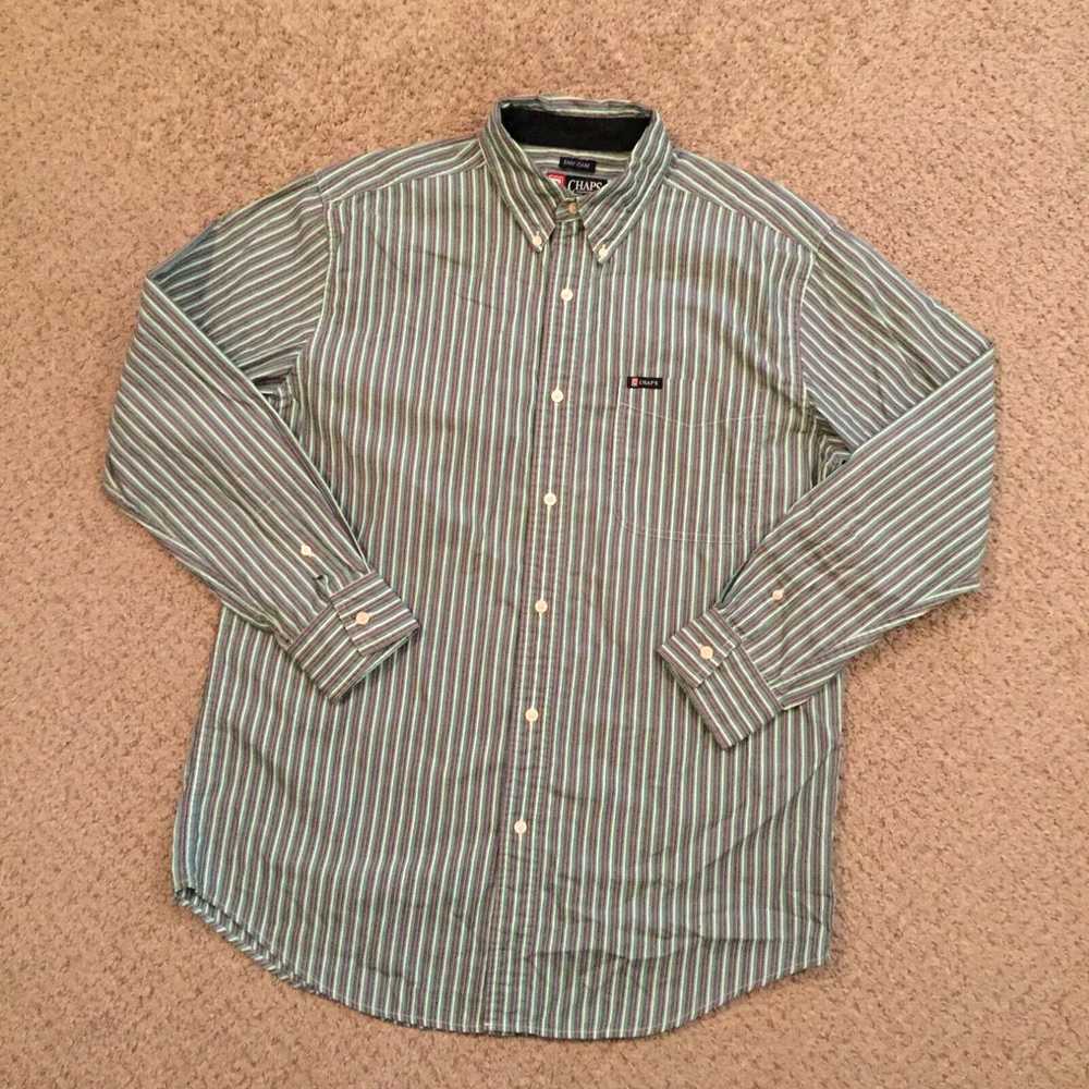Chaps Chaps Button Up Shirt Mens Medium Green Pur… - image 2