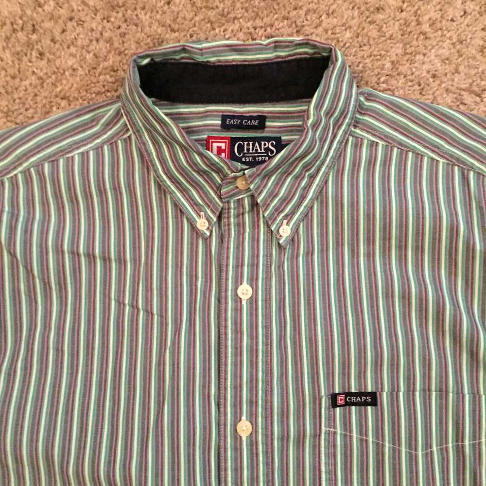 Chaps Chaps Button Up Shirt Mens Medium Green Pur… - image 3