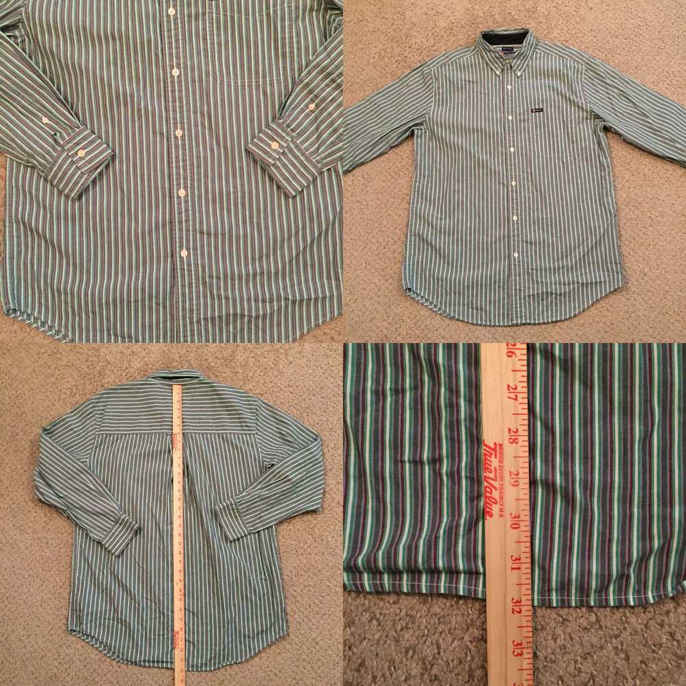 Chaps Chaps Button Up Shirt Mens Medium Green Pur… - image 4