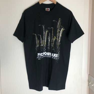 Fruit of the Loom 1995 VTG Saxaphone Black T-Shirt