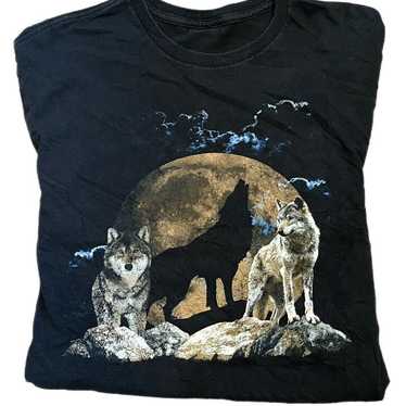 Howling Wolves Full Moon Wolf Short Sleeve T-Shir… - image 1