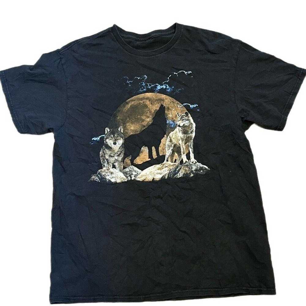 Howling Wolves Full Moon Wolf Short Sleeve T-Shir… - image 2