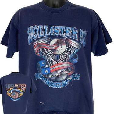 1998 Hollister Biker Rally Vintage 90s T Shirt Ind