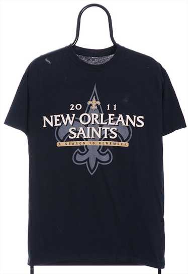 Retro NFL New Orleans Saints Black Graphic Tshirt 