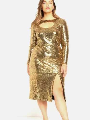 eloquii Size 26 Gold Sequined Dress NWT