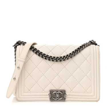 CHANEL Calfskin Double Stitch New Medium Boy Flap… - image 1