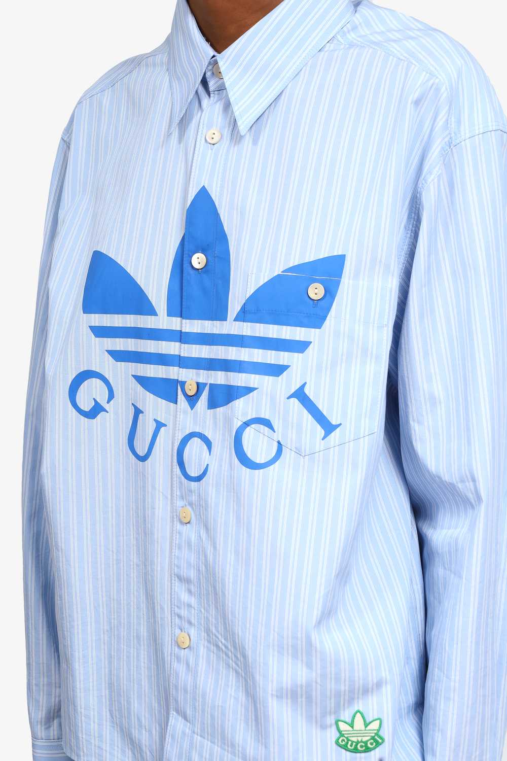 Gucci x Adidas Blue/White Striped Long Sleeve Shi… - image 5