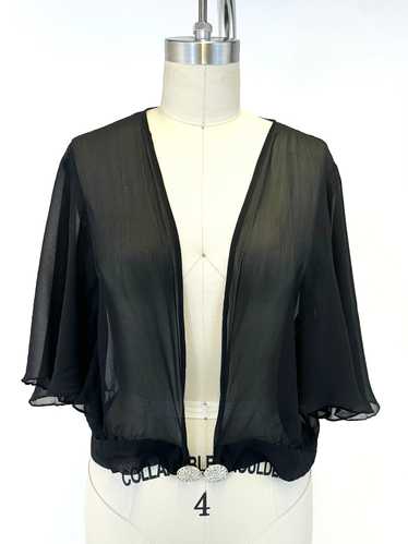 40s Silk Chiffon Flutter Bolero