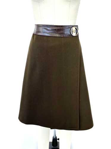 70s Celine O-Ring Wrap Skirt