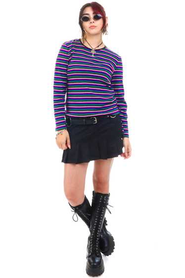 Vintage Y2K Moody Striped Long-Sleeve - OSFM