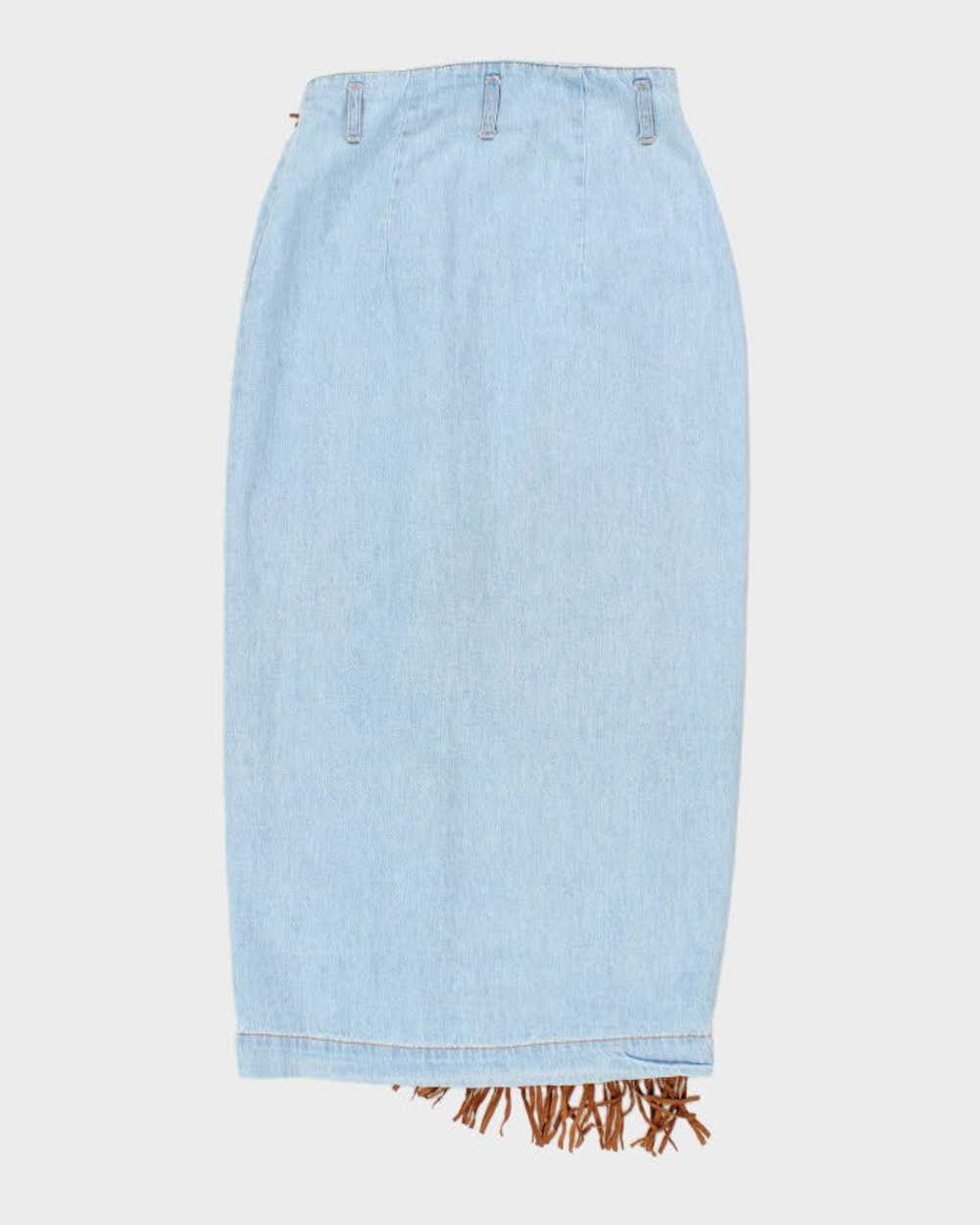 Vintage 90s Pashu Denim Wrap Skirt W27 - image 2