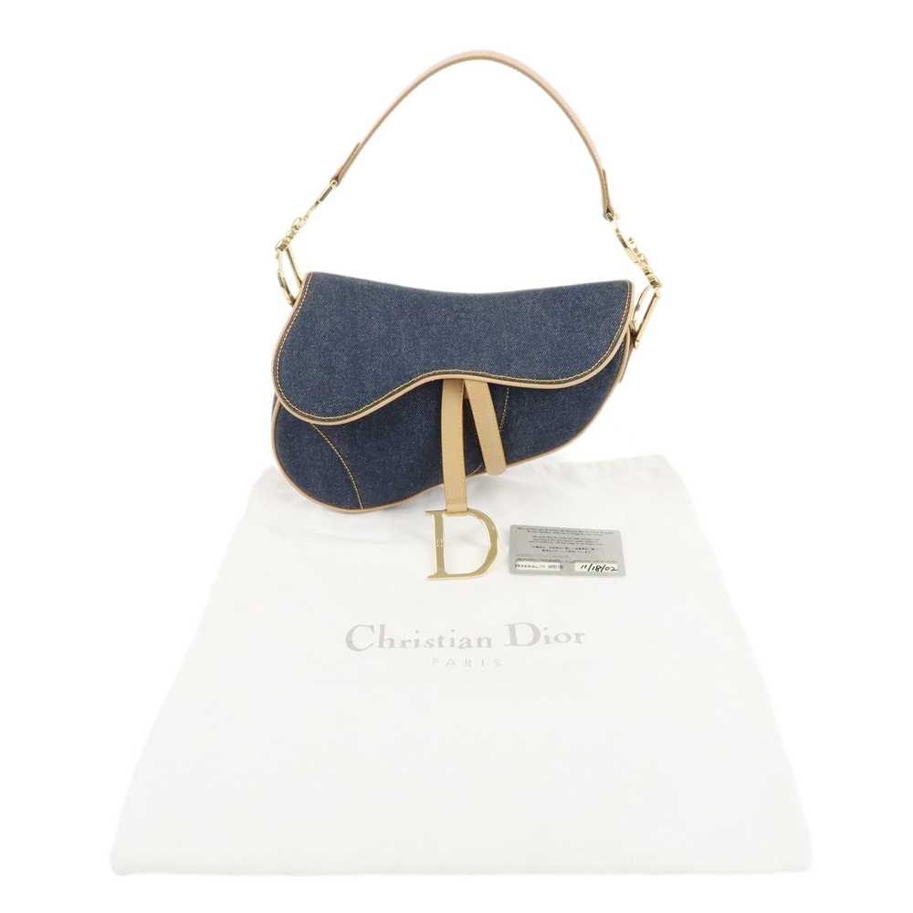 Christian Dior Saddle Bag Denim Leather Shoulder … - image 12