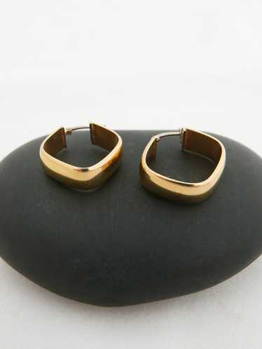 18K Gold Square Hoop Earrings