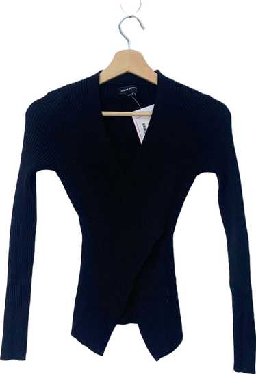 Urban Revivo Black Ribbed Wrap Sweater XS