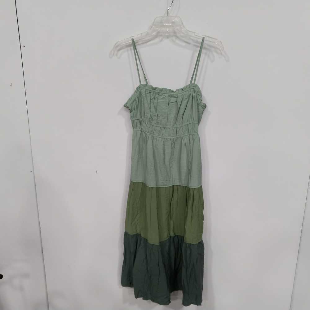Madewell Women's Green Ombre Frilled Sleeveless D… - image 1