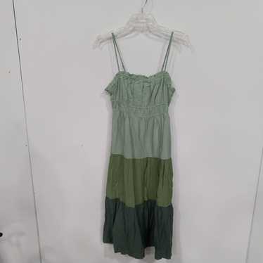 Madewell Women's Green Ombre Frilled Sleeveless D… - image 1
