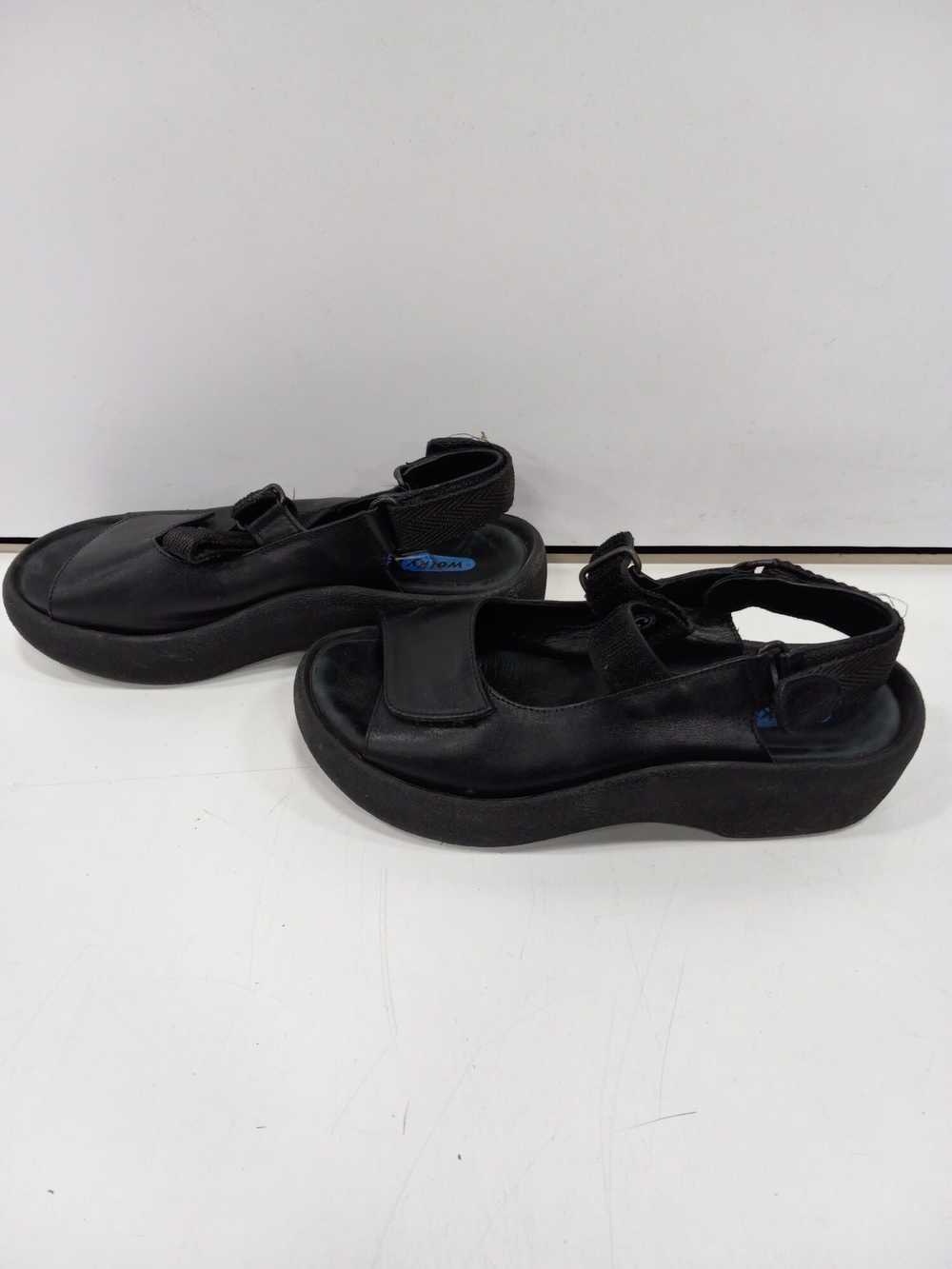 Wolky Women's Black Leather Sandals Size 37 - image 2