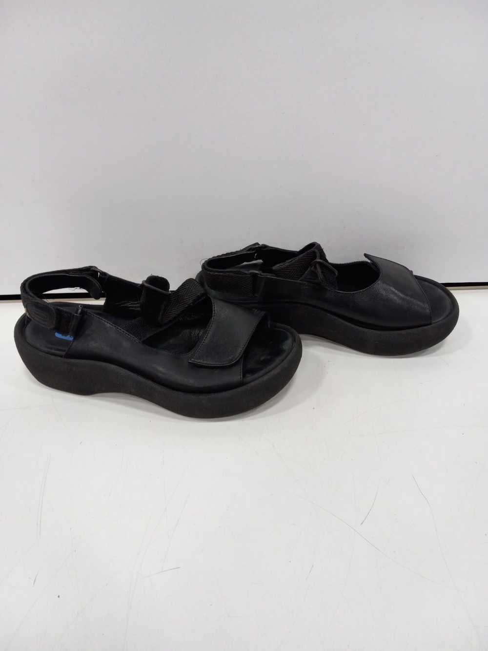 Wolky Women's Black Leather Sandals Size 37 - image 3