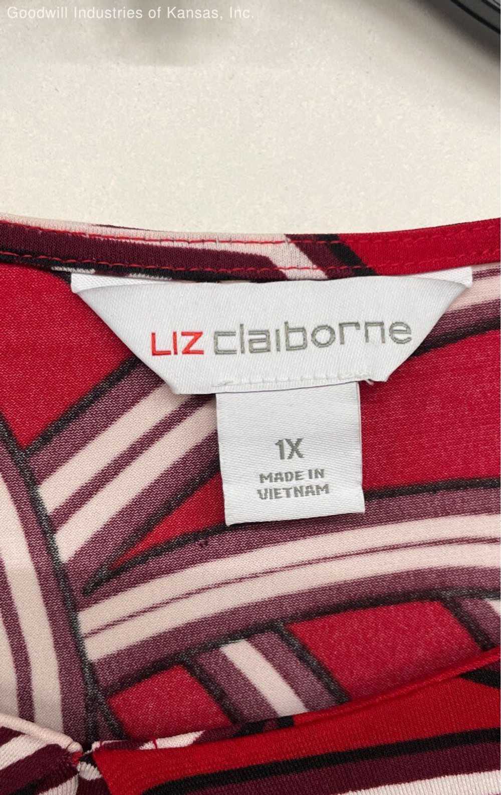 Liz Claiborne Red GEO Patterned Blouse NWT - Size… - image 3