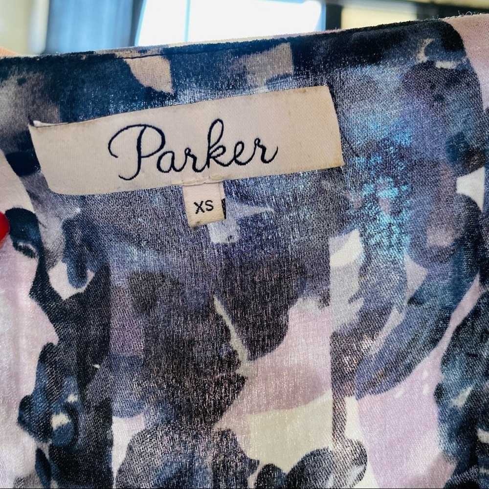 PARKER Purple Black Vneck Long Bell Sleeve Silky … - image 6