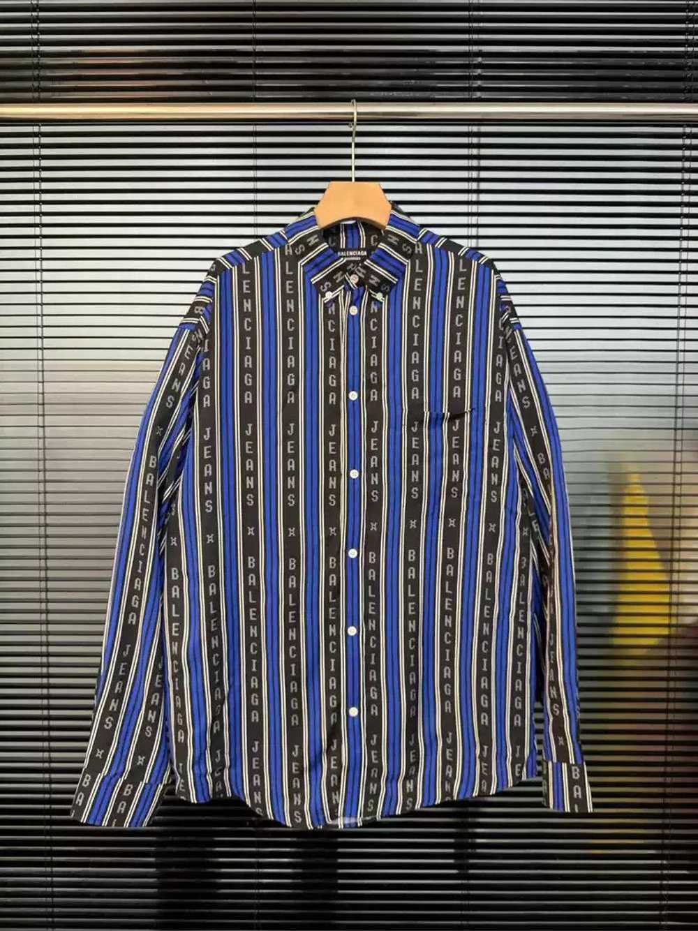 Balenciaga Balenciaga blue and black striped full… - image 1