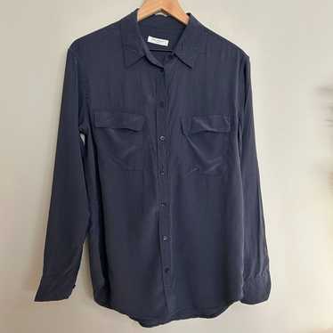Equipment Femme - Signature Silk Shirt - Blue/Navy