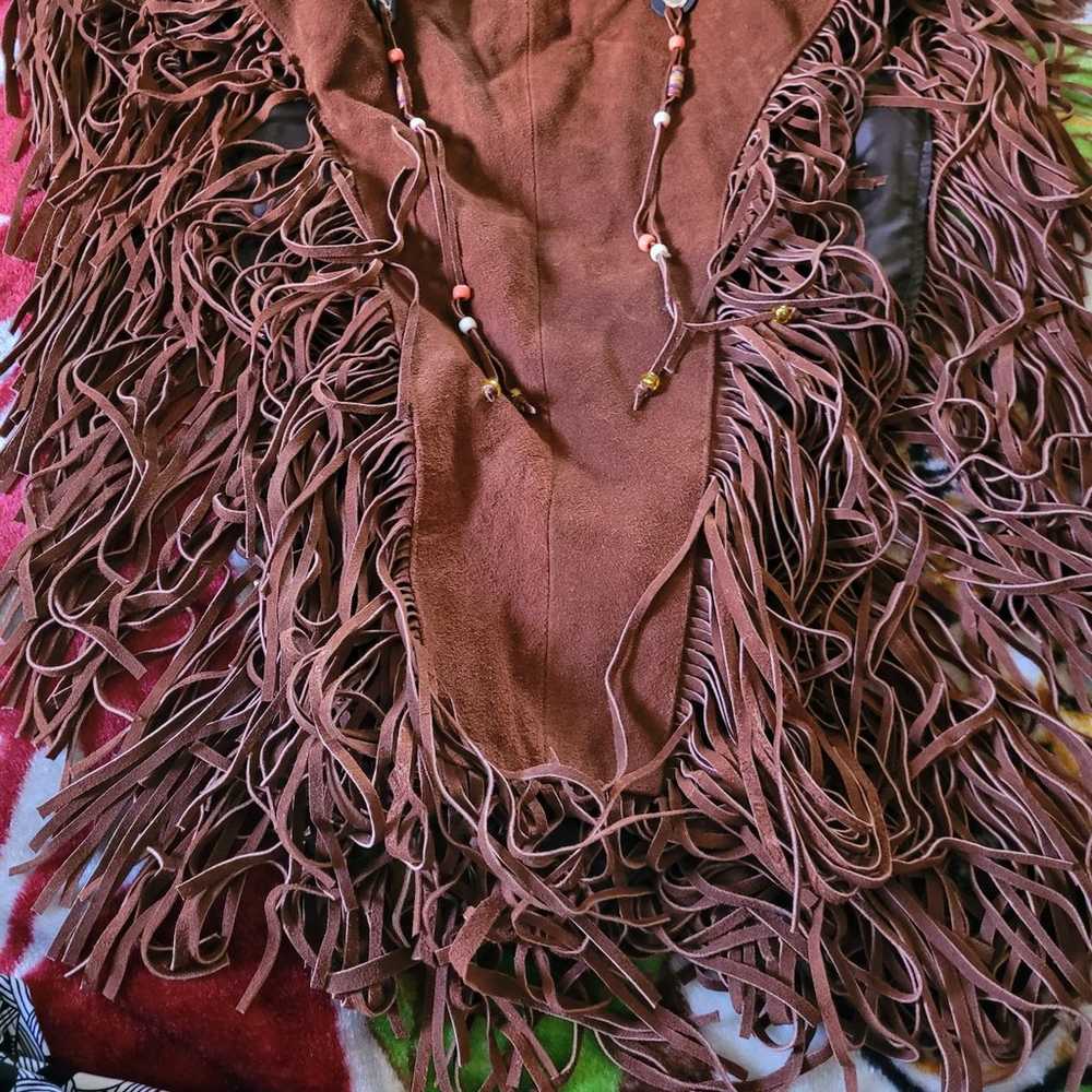 Vintage Chasser Leather Fringe Bolero/Shawl - image 6