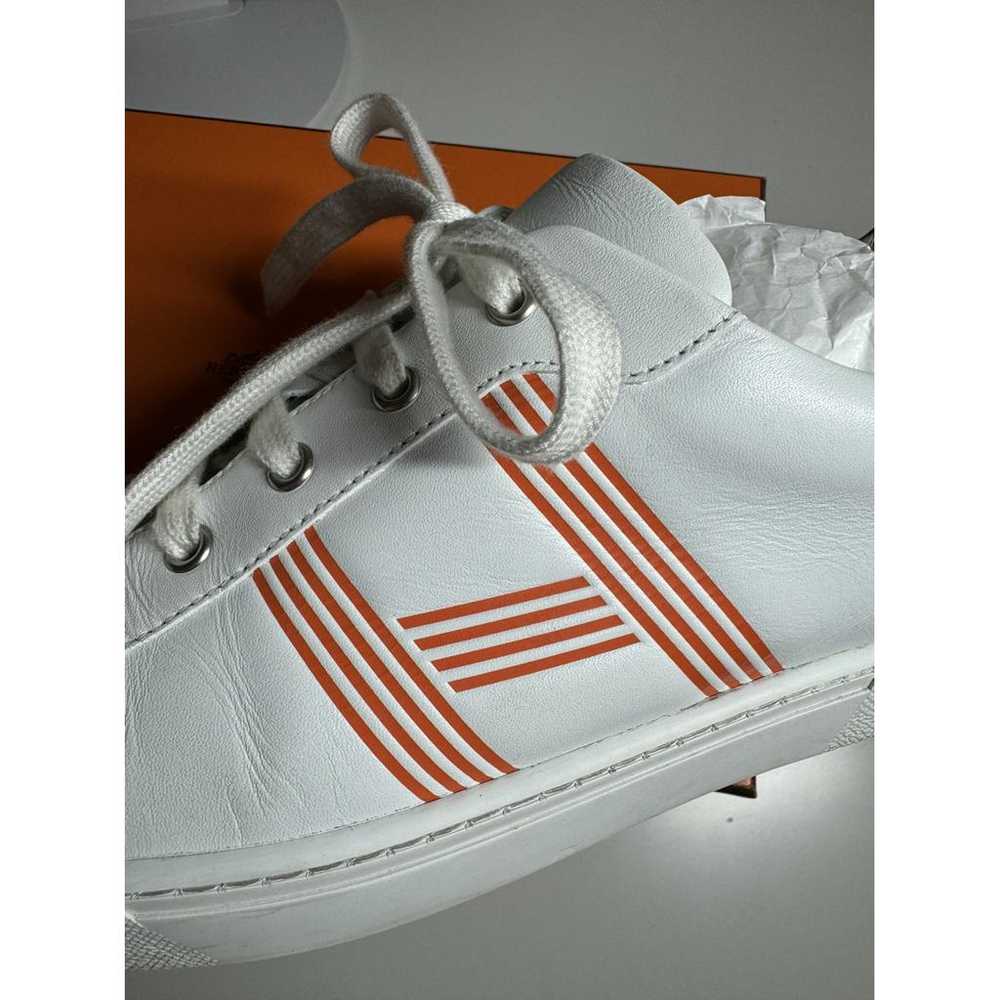 Hermès Avantage leather low trainers - image 3