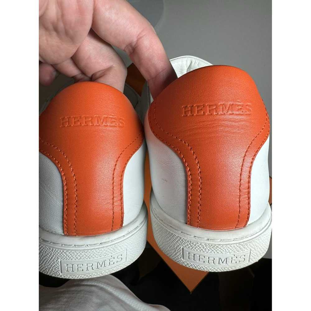 Hermès Avantage leather low trainers - image 6