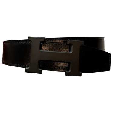 Hermès H leather belt