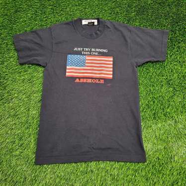 Screen Stars Vintage Funny American Flag Shirt Sma