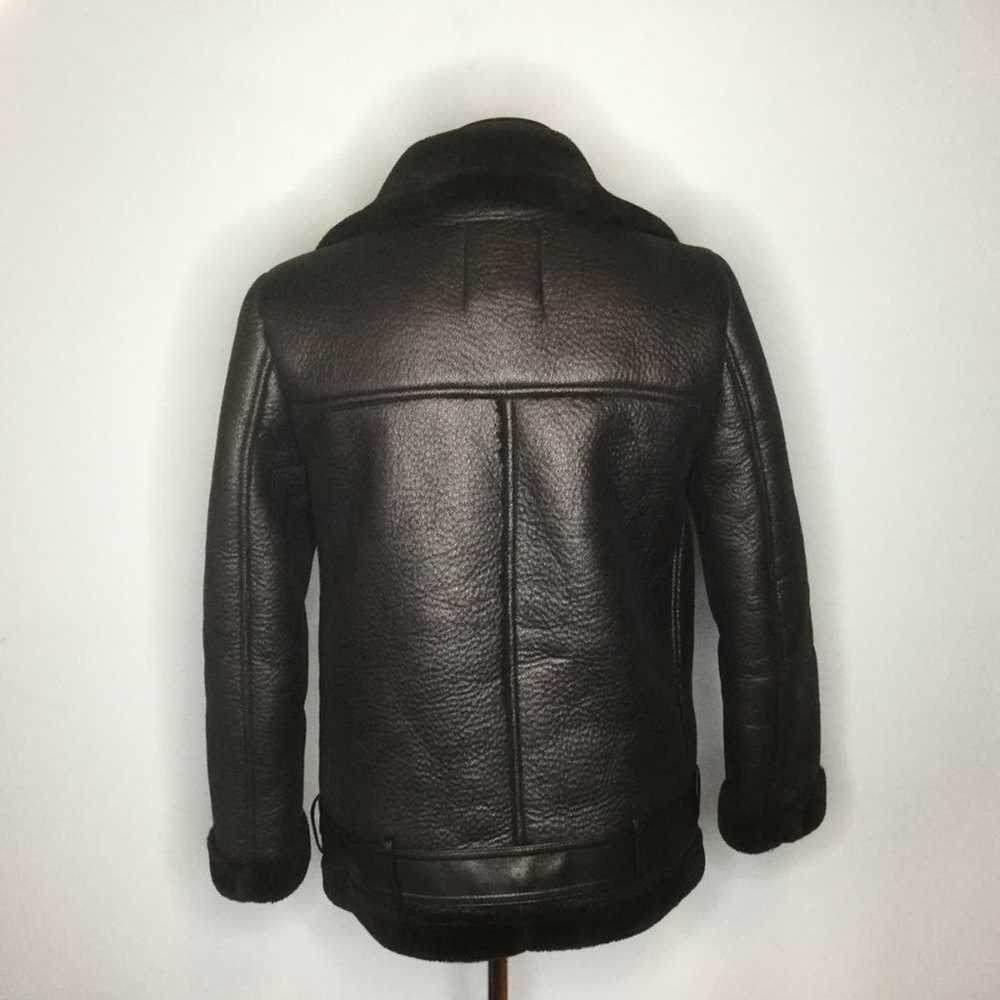 Zara Acne Small Faux Fur Leather Shearling Jacket - image 9