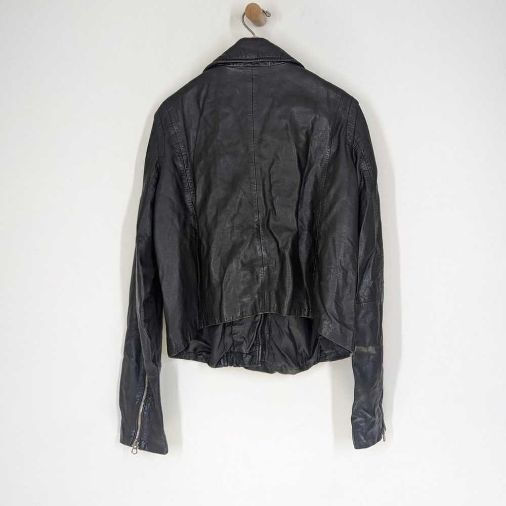 Madewell Washed Leather Motorcycle Jacket Black S… - image 2