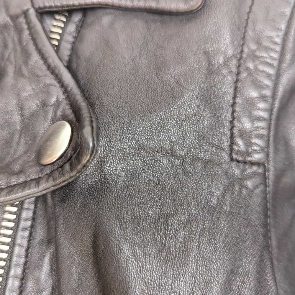 Madewell Washed Leather Motorcycle Jacket Black S… - image 4