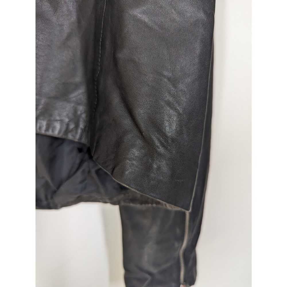 Madewell Washed Leather Motorcycle Jacket Black S… - image 5