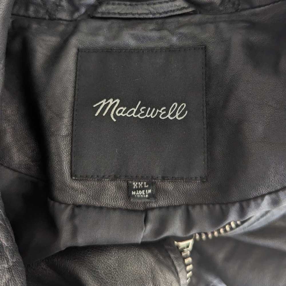 Madewell Washed Leather Motorcycle Jacket Black S… - image 6