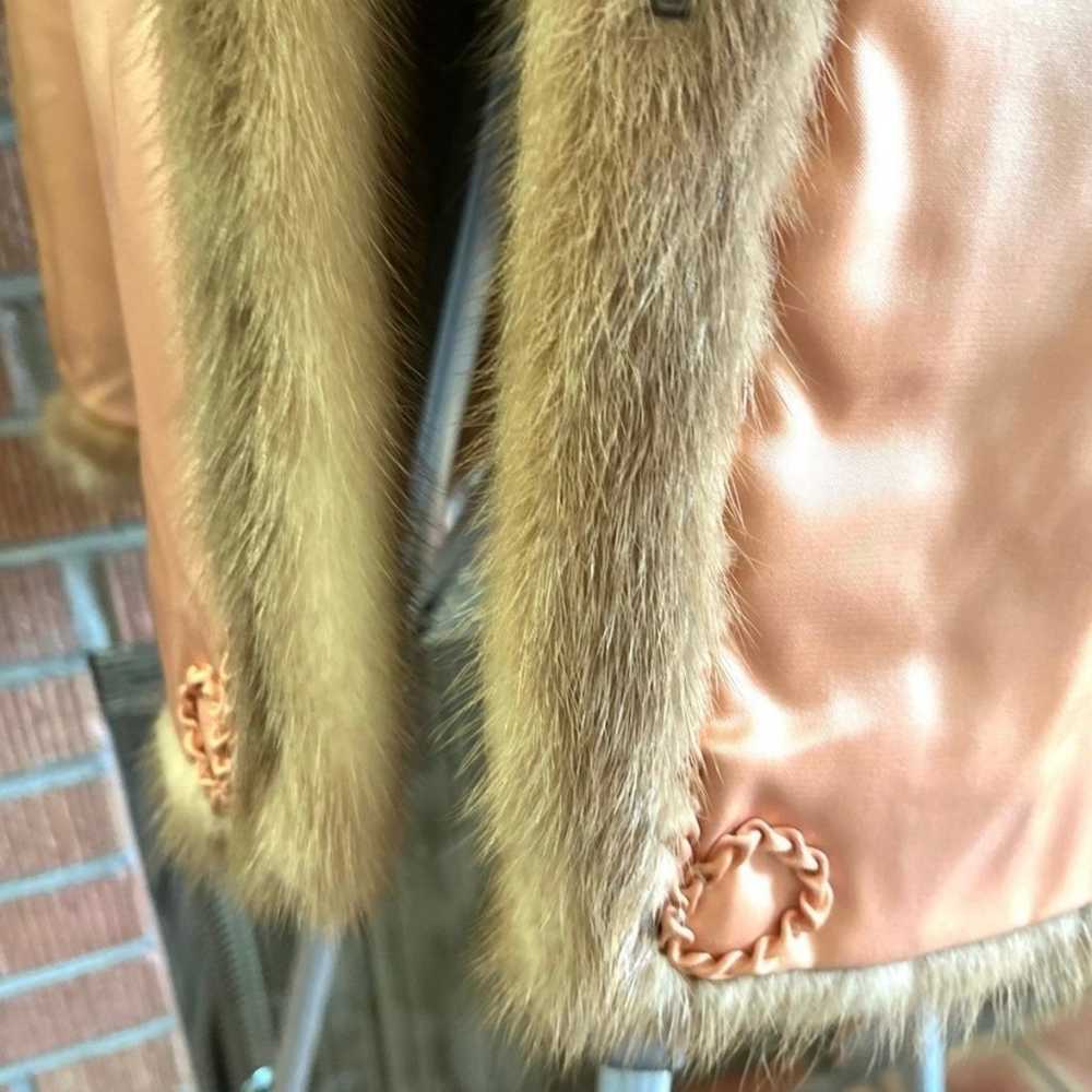 VINTAGE AMBER MINK COAT WITH SILK LINING - image 11