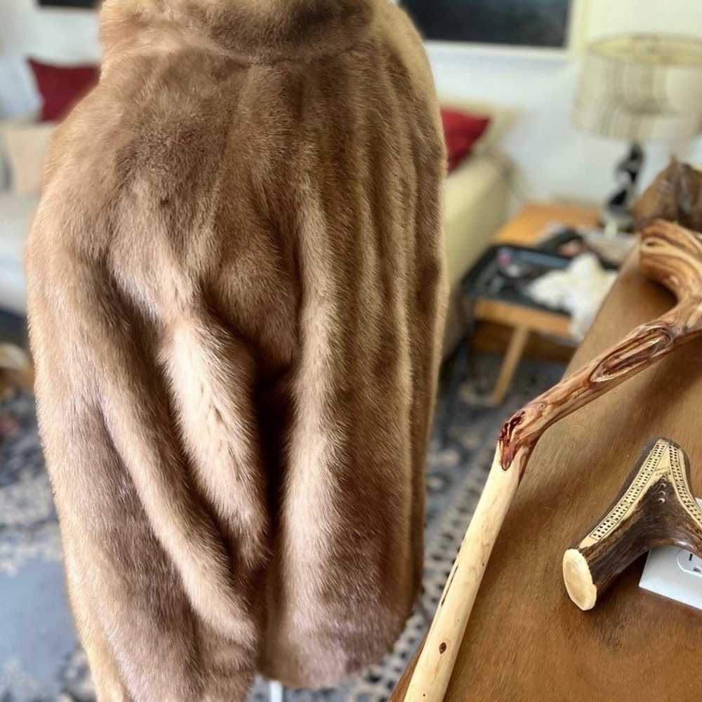 VINTAGE AMBER MINK COAT WITH SILK LINING - image 8