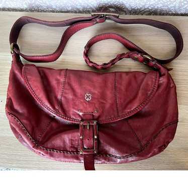 Vintage 90s Lucky Brand Italian Leather Red Crossb