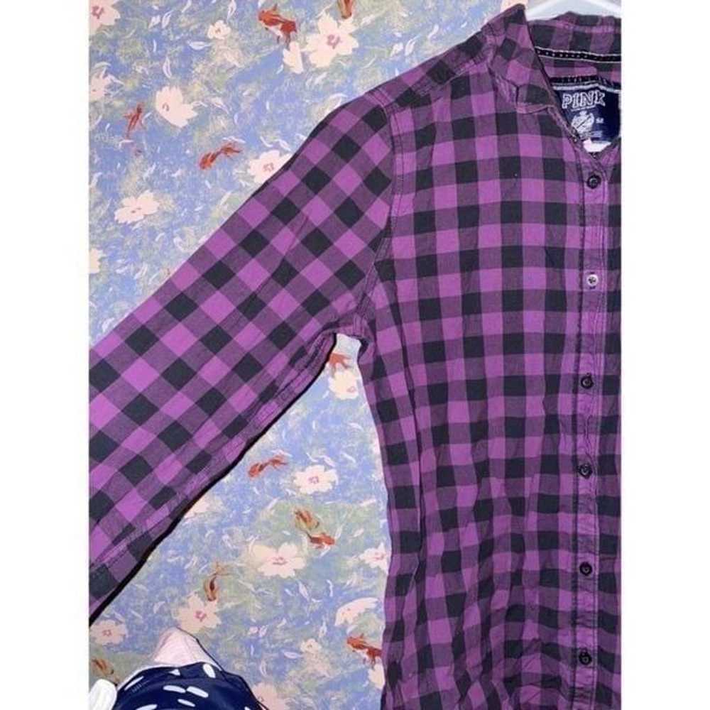 victoria secret PINK plaid button down - image 3