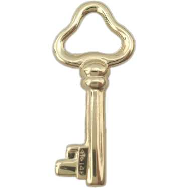 14K Yellow Gold Skeleton Key Pendant  #17743