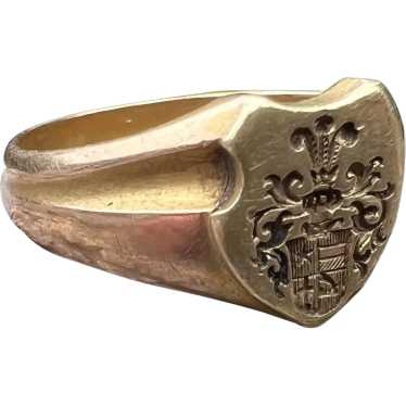 Victorian 18K Yellow Gold Signet Ring