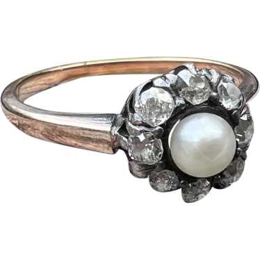 Victorian Pearl and Diamond Ring