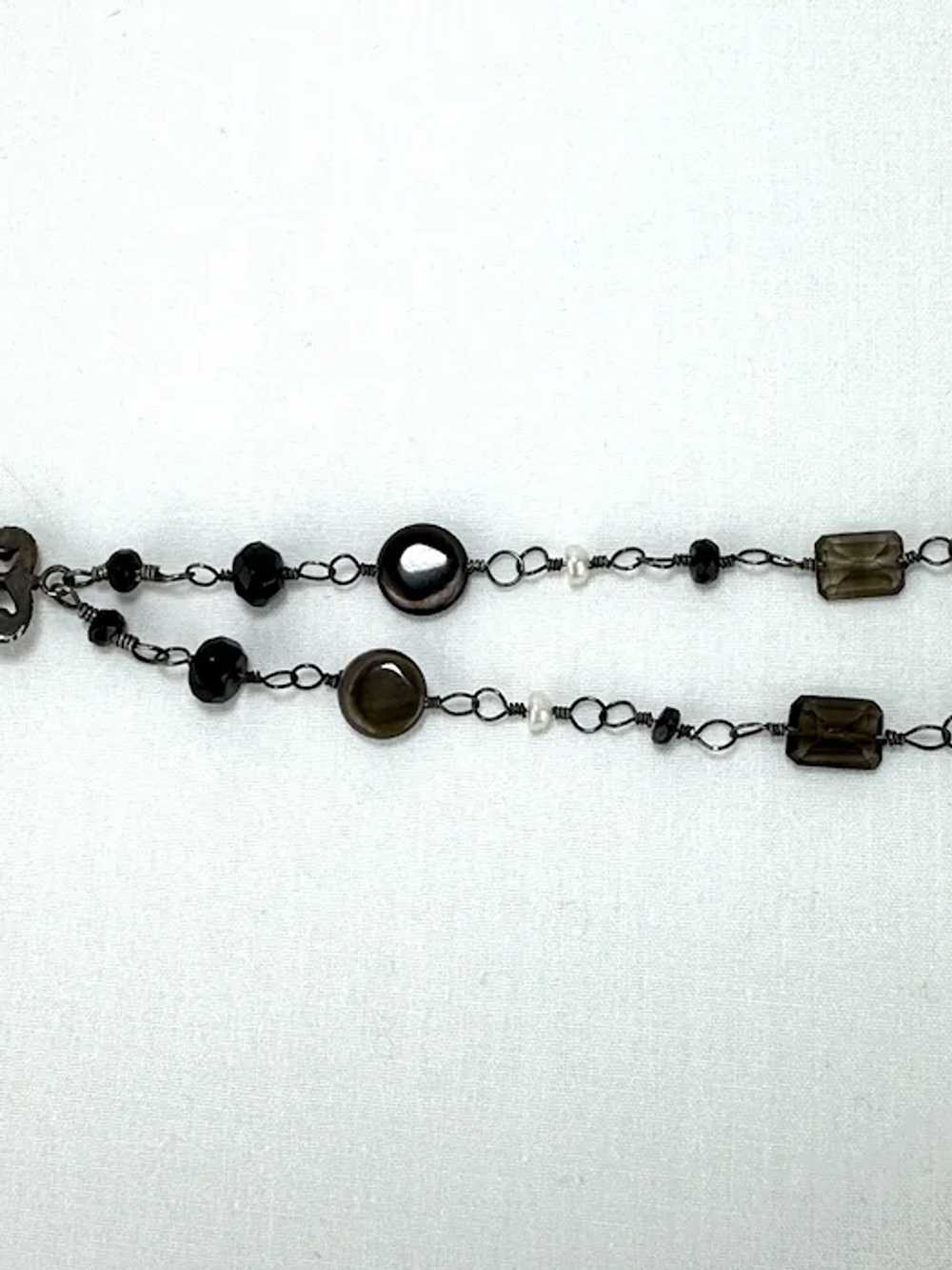 Vintage Sterling Silver Venetian Glass Choker Nec… - image 5