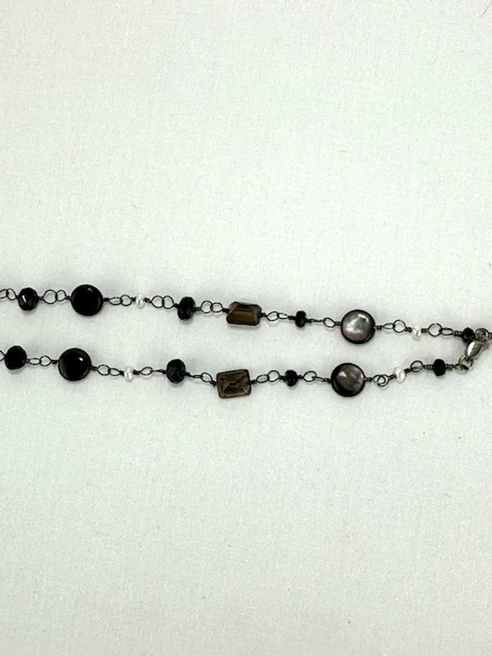 Vintage Sterling Silver Venetian Glass Choker Nec… - image 6