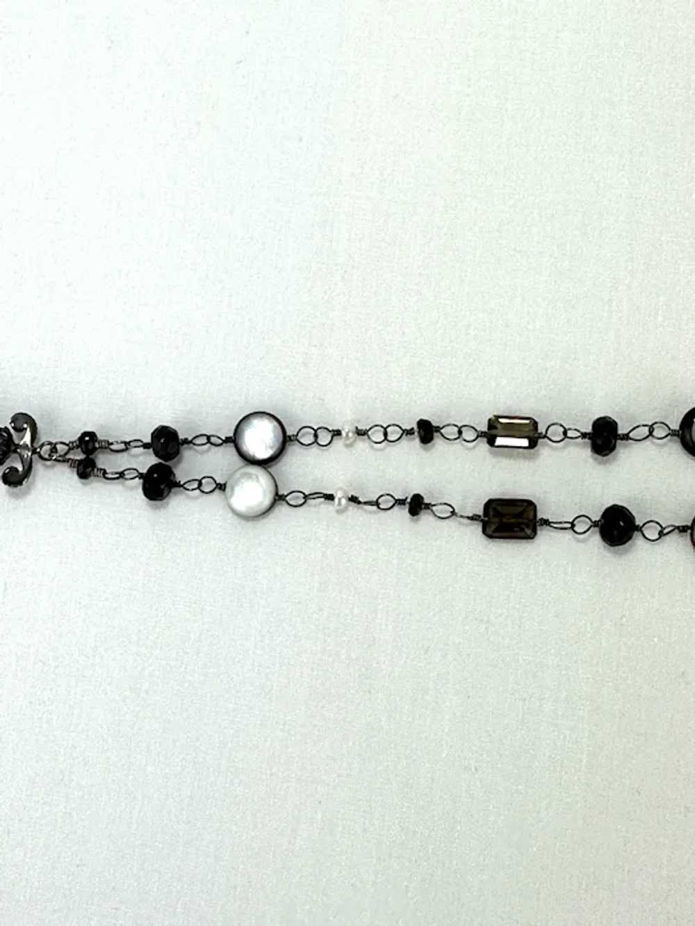 Vintage Sterling Silver Venetian Glass Choker Nec… - image 7