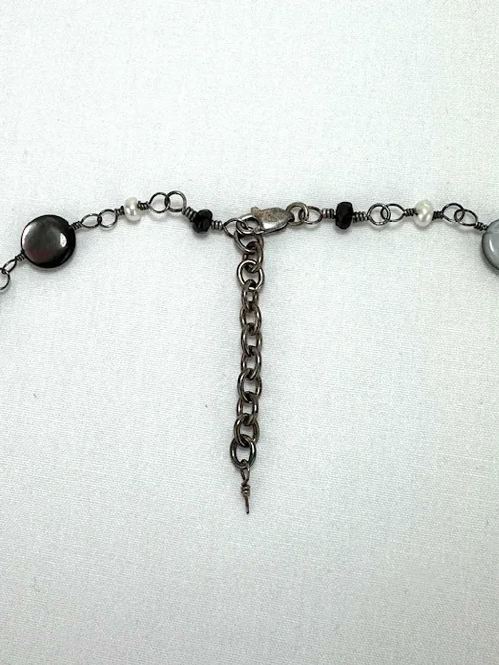 Vintage Sterling Silver Venetian Glass Choker Nec… - image 9