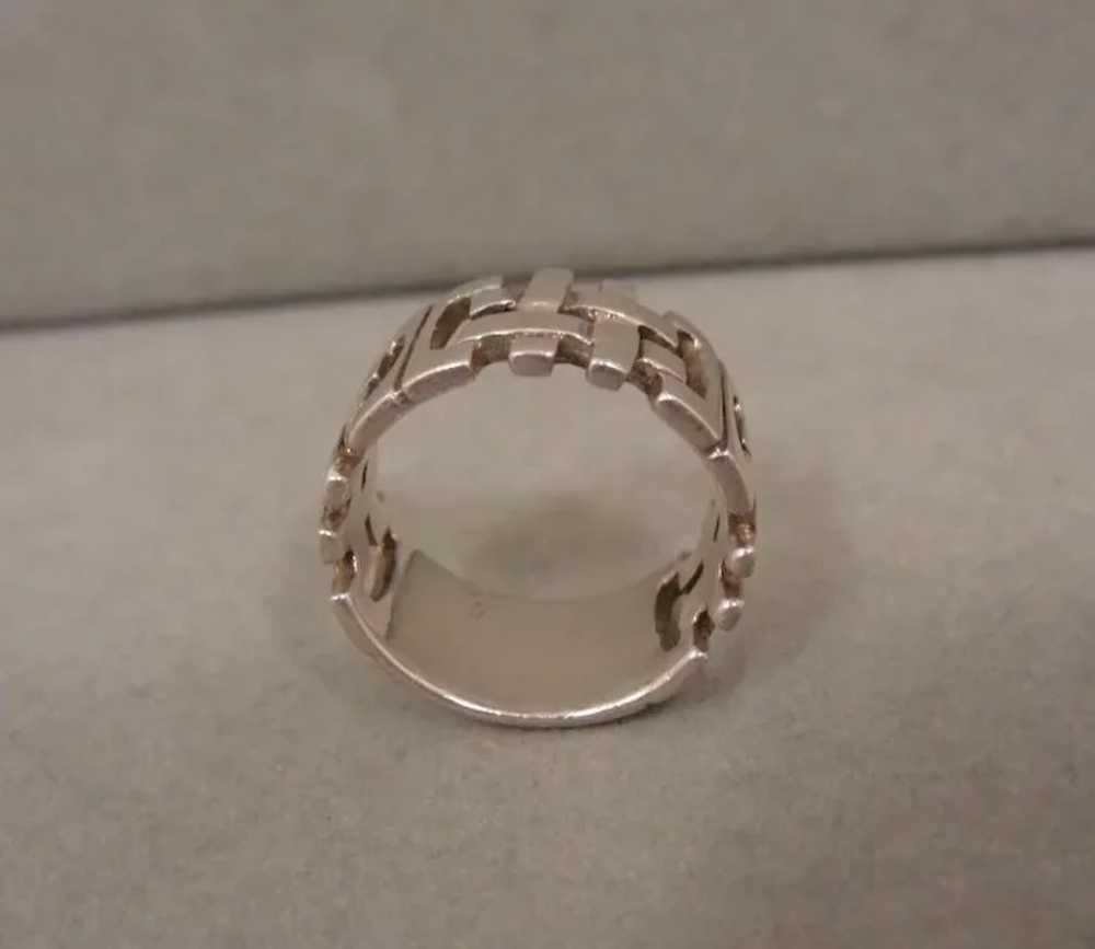 Sterling Woven Design Modernist Ring Band - image 6