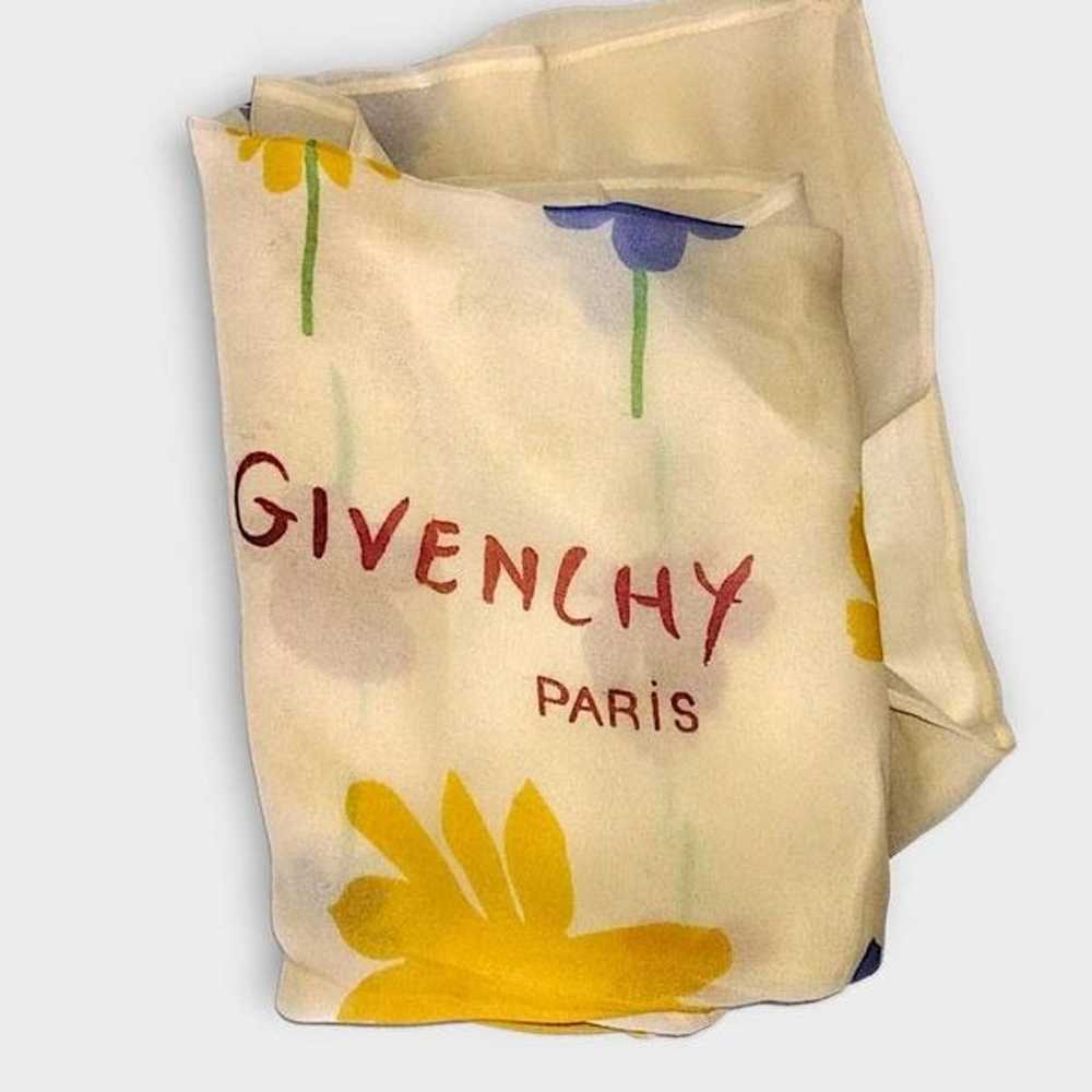 Givenchy Silk Scarf 34x34 Vintage Cream Red Yello… - image 5