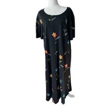 Copa Cabana Black Painted Floral Maxi Dress